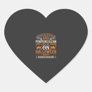 Halloween Onderwijsassistent Zwarte katten en Pomp Hart Sticker