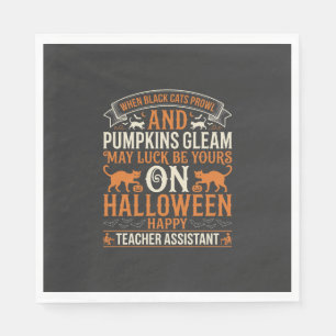 Halloween Onderwijsassistent Zwarte katten en Pomp Servet