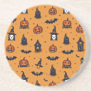 Halloween Onderzetters met kleine geesten en pompo