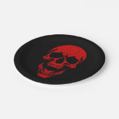 Halloween ondode vampier schedel enge monster rood papieren bordje (Gekanteld)