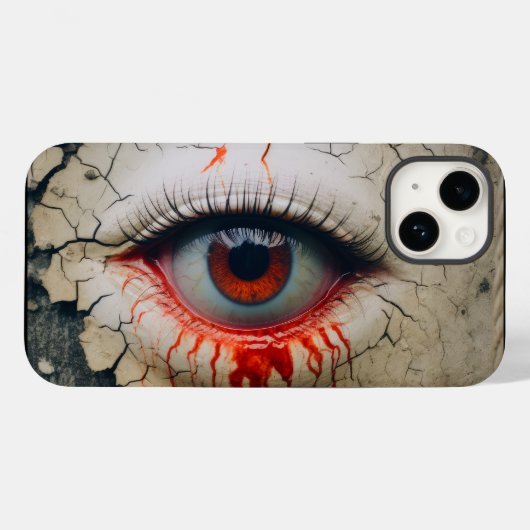 Halloween One-Eyed Crying Blood iPhone Case (Achterkant (horizontaal))