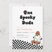 Halloween One Spooky Dude Eerste Verjaardag Uitnod Kaart (Voorkant)