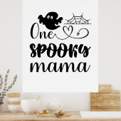Halloween One Spooky Mama Birthday Poster (Keuken)
