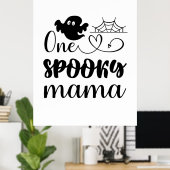 Halloween One Spooky Mama Birthday Poster (Thuiskantoor)