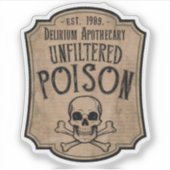 Halloween Ongefilterd Giftige Toverdrank Fles Labe Sticker (Voorkant)