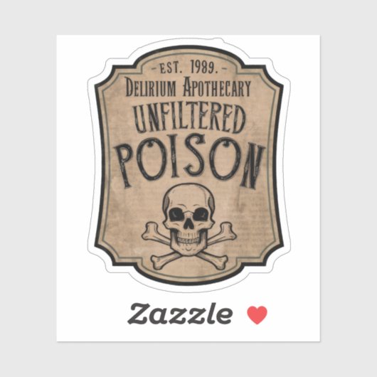 Halloween ongefilterde Poison Potion Fles Label (Vel)