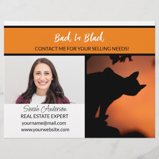 Halloween onroerend goed weer in zwarte winkeltehu flyer (Voorkant)