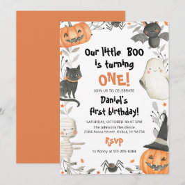 Halloween Ons kleine Boo Birthday-feest uitnodigin Kaart