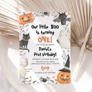 Halloween Ons kleine Boo Birthday-feest uitnodigin Kaart