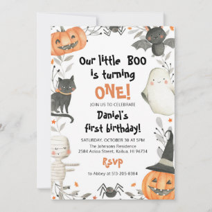 Halloween Ons kleine Boo Birthday-feest uitnodigin Kaart