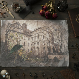 Halloween Ontkoppeld Gehakt Huis Tissuepapier