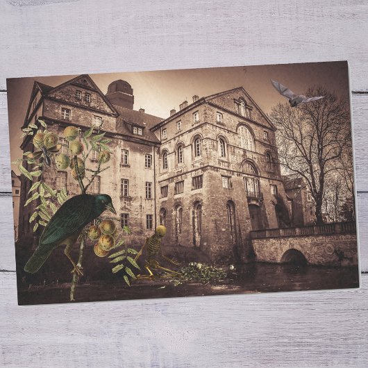 Halloween Ontkoppeld Gehakt Huis Tissuepapier