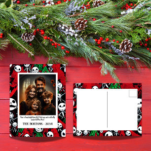 Halloween ontmoet kerstfoto Briefkaart