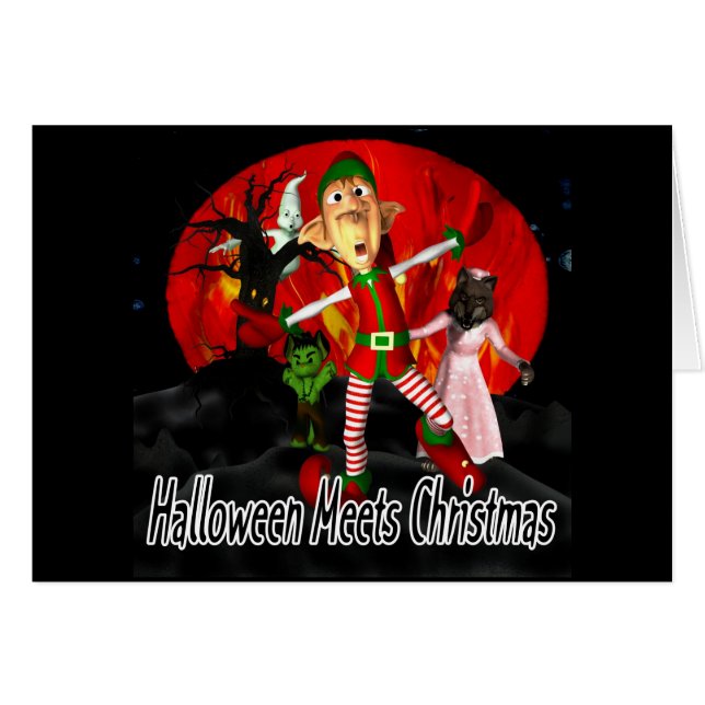 Halloween ontmoet Kerstmis - Elf loopt weg (Voorkant Horizontaal)
