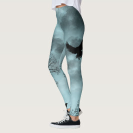 Halloween ontwerp met raaf leggings