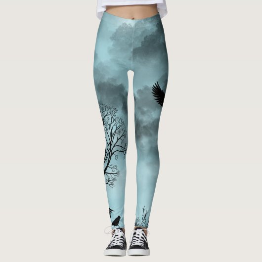 Halloween ontwerp met raaf leggings (Voorkant)