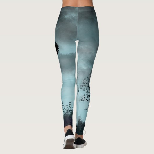 Halloween ontwerp met raaf leggings (Achterkant)