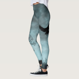 Halloween ontwerp met raaf leggings