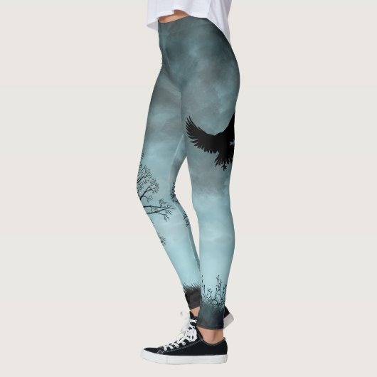 Halloween ontwerp met raaf leggings (Links)
