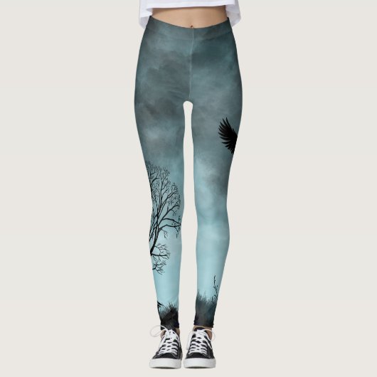 Halloween ontwerp met raaf leggings (Voorkant)