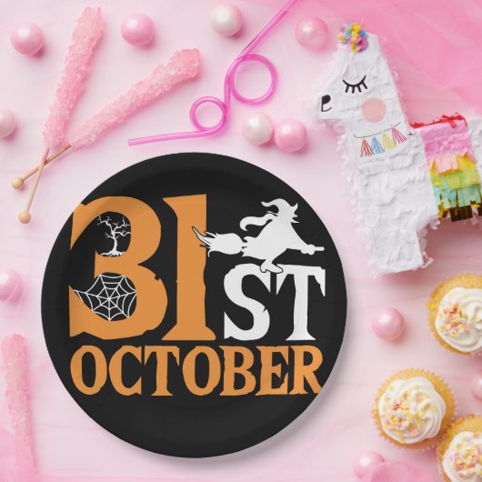 Halloween ontwerp typografie papieren bordje (Feest)