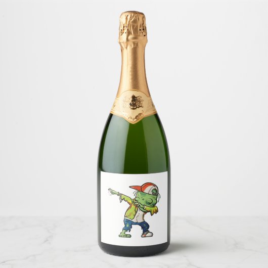 Halloween-ontwerp voor honkbalfans sparkling wijnetiket (Voorkant)