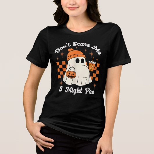Halloween ontwerp voor zwangere vrouwen Tri-Blend shirt (Voorkant)