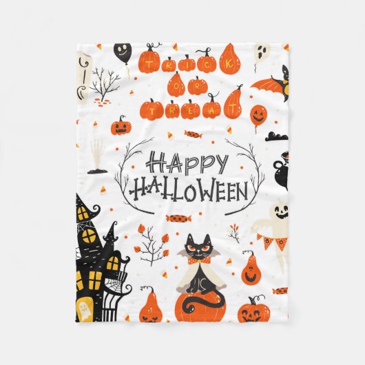 Halloween-ontwerpelementen. Halloween clipart met Fleece Deken (Voorkant)
