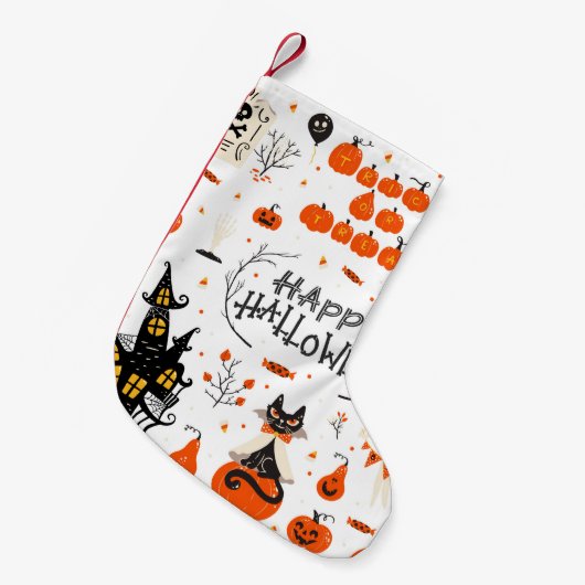 Halloween-ontwerpelementen. Halloween clipart met Kleine Kerstsok (Voorkant (Hangend))