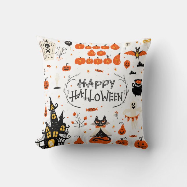 Halloween-ontwerpelementen. Halloween clipart met Kussen (Voorkant)