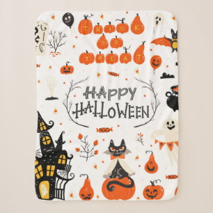 Halloween-ontwerpelementen. Halloween clipart met Sherpa Deken