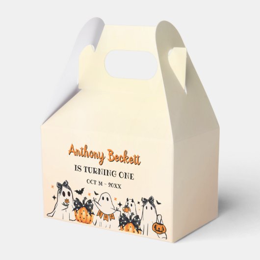 Halloween Onze kleine Boo 1e verjaardag partij Bedankdoosjes (Voorkant Zijde)