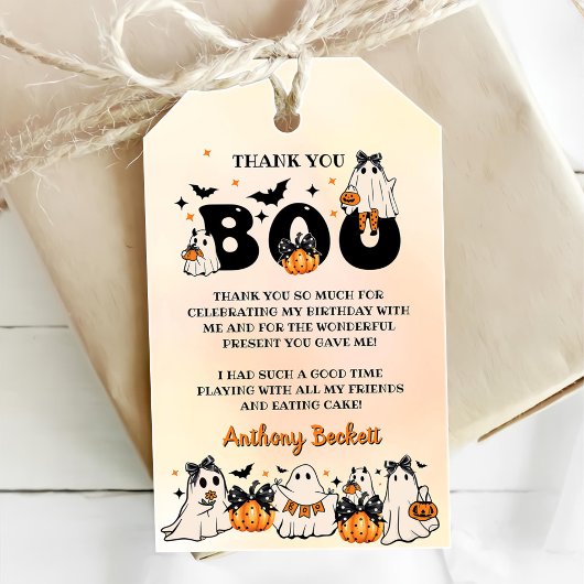 Halloween Onze kleine Boo 1e verjaardag partij Cadeaulabel