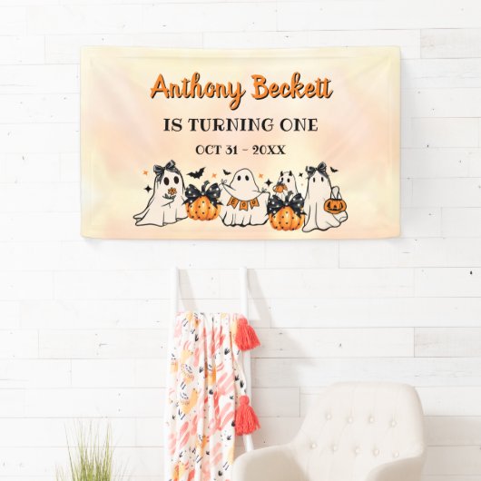 Halloween Onze kleine Boo 1e verjaardag partij Spandoek (Insitu)