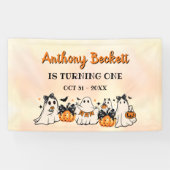 Halloween Onze kleine Boo 1e verjaardag partij Spandoek (Horizontaal)
