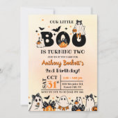 Halloween Onze Kleine Boo 2e Verjaardagsfeest Kaart (Voorkant)