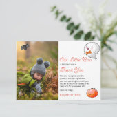 Halloween Onze kleine Boo Ghost Boy 1ste verjaarda Bedankkaart (Staand voorkant)