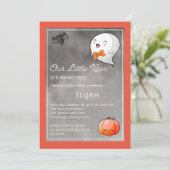 Halloween Onze kleine Boo Ghost Boy 2de verjaardag Kaart (Staand voorkant)