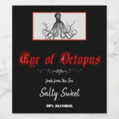 Halloween Oog van Octopus Plezier Wijn Etiket (Enkel label)
