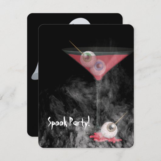 Halloween oogbal martini in rook kaart (Voorkant / Achterkant)