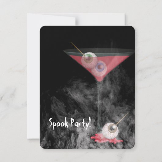 Halloween oogbal martini in rook kaart (Voorkant)