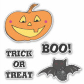 Halloween Oogbollen Pompoen Boo Bat Sticker (Voorkant)