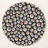 Halloween oogbollen ronde kartonnen onderzetter (Voorkant)