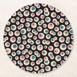 Halloween oogbollen ronde kartonnen onderzetter