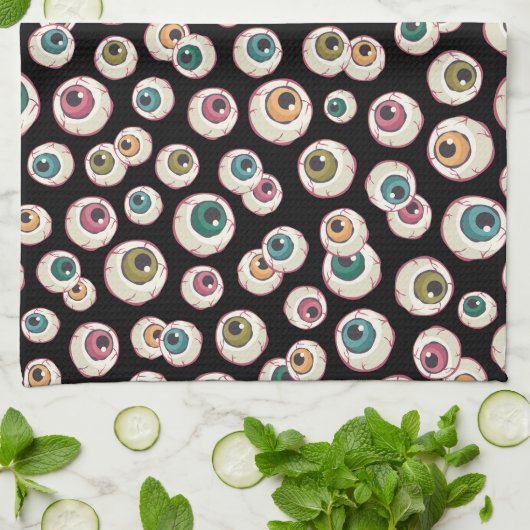 Halloween oogbollen theedoek (Gevouwen)