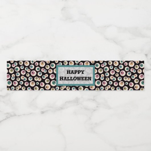 Halloween oogbollen waterfles etiket (Enkel label)