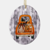 Halloween oogst oranje bestelwagen met pompoen keramisch ornament (Rechts)
