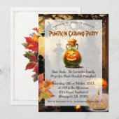 Halloween Oogst Pompoen Snij Feest Kaart (Voorkant / Achterkant)