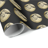 Halloween Oogst Volle Maan en Nachtvlucht Vleermui Cadeaupapier (Rol Hoek)