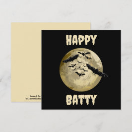 Halloween Oogst Volle Maan en Nachtvlucht Vleermui Kaart